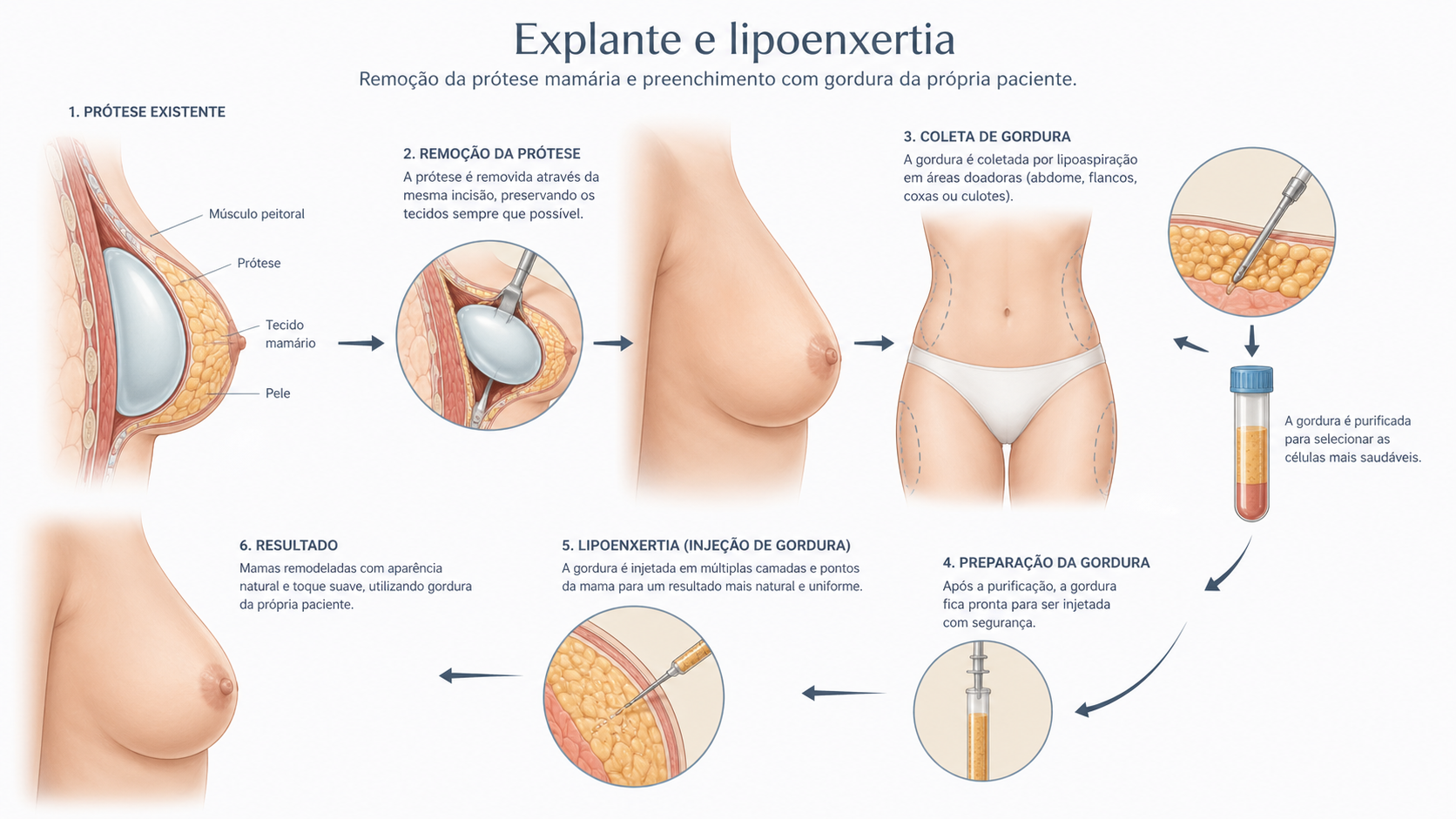 explante mamário com lipoenxertia